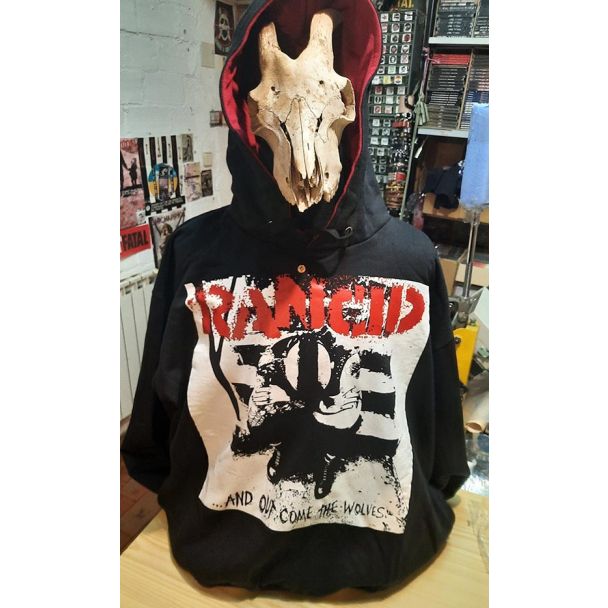 RANCID And out come the wolves   Sudadera capucha forro granate