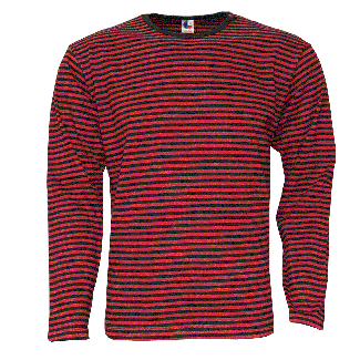 Camiseta a rayas rojo negro
